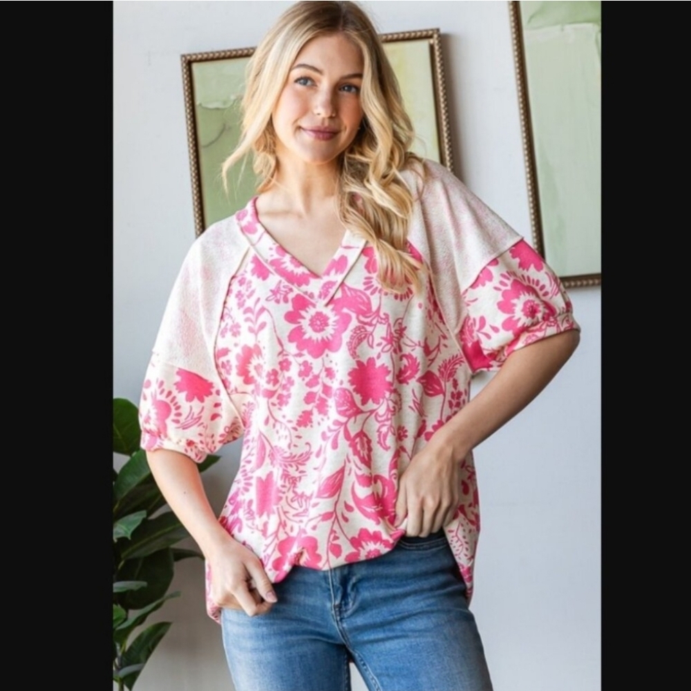 Hemish USA Pink Floral Top